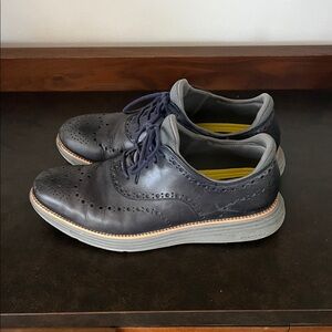 Cole Haan Navy Blue Wingtip Oxfords